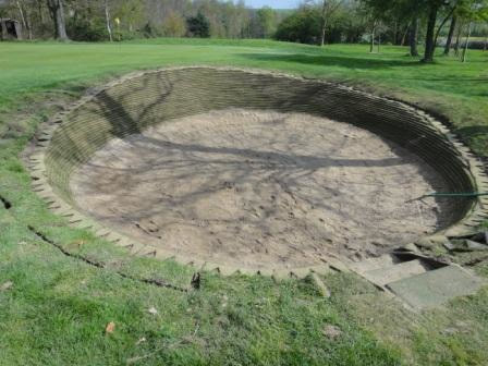 Bunker revetting using artificial turf at Elton Furze Golf Club