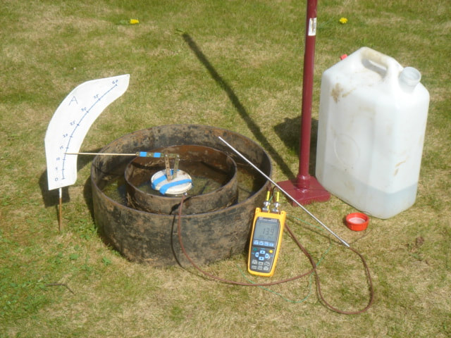 Double ring infiltrometer from Agrostis